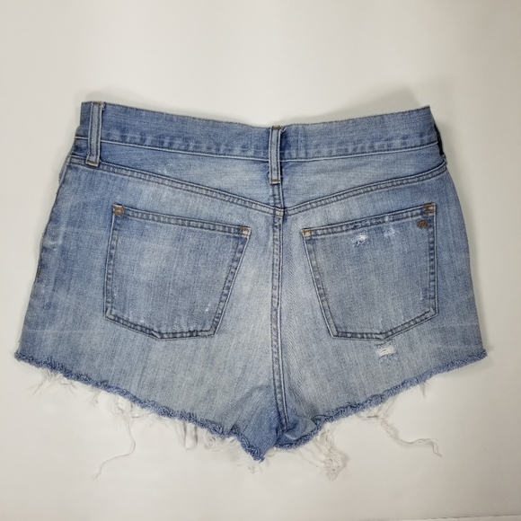 Madewell Sz 29 Relaxed Denim Shorts Button Fly Fray - Picture 8 of 10